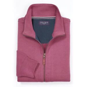 Joseph Turner Yorkshire Full Zip Jersey Sweatshirt in Dark Pink Red